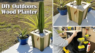 Wood Planter Box | Easy DIY $12 Wooden Plant Pot Container