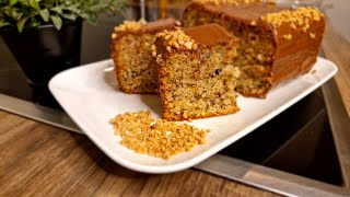 Nußkuchen Schoko Krokant mit Schokolasur Kuvertüre so lecker und saftig ohne Butter