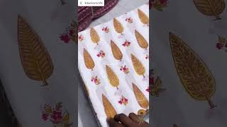 Handblock Printed Cotton Fabric - Kalamkari Crafts #blockprintedfabric #youtubeshorts #feedshorts