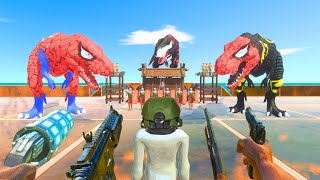 FPS Avatar ESCAPE From DINOSAURS & DANGEROUS CAMP!  - Animal Revolt Battle Simulator