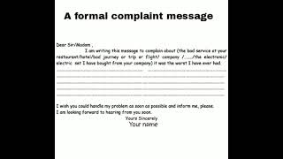 writing formal letter #email# complaint message