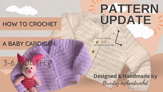 Crochet UPDATE for the V-Neck Baby Cardigan | V-197