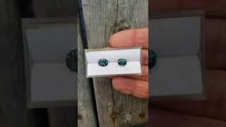 Precision cut blue green sapphire oval shape