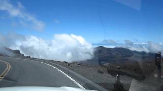 Starting drive down from top of Haleakala Volcano on Maui