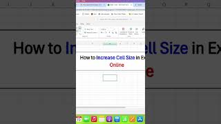 How to increase Cell Size in Excel Online #shorts