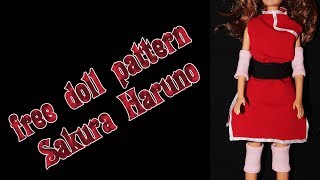 Make your own doll clothes - Sakura Haruno outfit 3