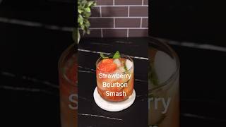 Easy Strawberry Bourbon Smash Cocktail