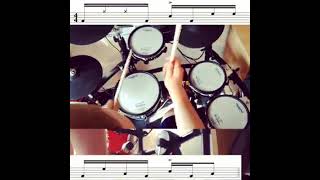 16th note Linear Drum Fill - With Notation