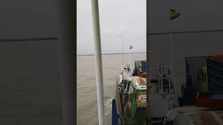 Megna River and its dangerous wave. #nature #shortsvideo #chandpur #ferry #meghnariver #padmariver