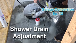 How to move a shower drain in concrete | Garage to Apartment Conversion | Episode 13