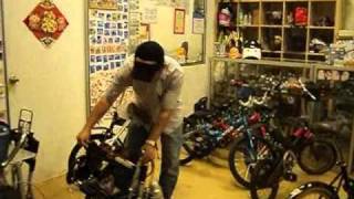 Demostration of 16" 24V New Local Made Aluminum Folding E-Bike (Brand: GWHEEL)