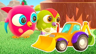 Baby cartoons for kids & Hop Hop the owl full episodes cartoon. Tow truck & excavator for kids.