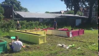 Planters being painted - Park Inner Park