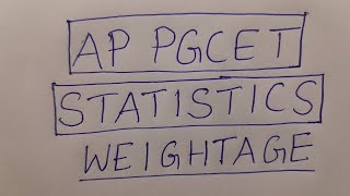 AP PGCET STATISTICS WEIGHTAGE of TOPICS