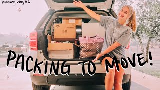 PACK WITH ME FOR COLLEGE: preparing to move into my new apartment! moving vlog #1