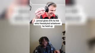 Jynxzi gives $1k to kid who freestyled whatever he held up