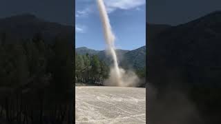 Dust whirlwind in the hinterland of Maralp, Blozask. France.