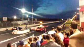 Miata vs Mustang GT from stands