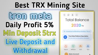 metatrx  | New Daily 5% Profit Tron Mining Site | How to Earn Money Online in 2022