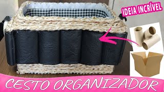 Ideia Incrível de Cesto Organizador - Fácil de Fazer  - [Diy Artesanato]