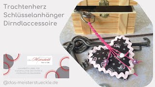 Schlüsselanhänger Trachtenherz Countrystyle Wunschname Stoffherz Dirndlaccessoire