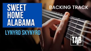 ( Backing track) Sweet Home Alabama - Lynyrd Skynyrd - Easy Fingerstyle Guitar Tutorial TAB