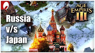 Russia vs Japan | Age of Empires III gameplay with English Commentary