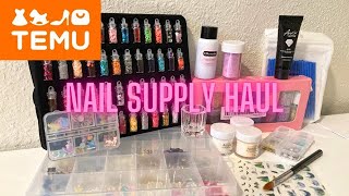 TEMU NAIL SUPPLY HAUL // ACRYLIC KIT, NAIL CHARMS, GLITTER, NAIL ART SUPPLIES