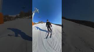 Hitting some moguls and jump in Les Arcs