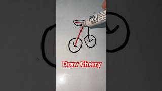 How To Draw A Cherry using number 7| Gambar Buah Ceri dengan angka 7#draw #drawforbeginners #short