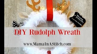 Inexpensive Christmas Rudolph Wreath