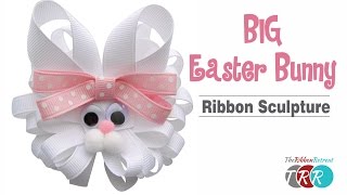 How to Make a Big Easter Bunny Ribbon Sculpture - TheRibbonRetreat.com