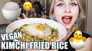 Kimchi Fried Rice w. Vegan Fried Egg (EASY, QUICK RECIPE)