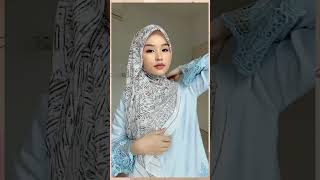 Tutorial hijab segiempat motif