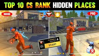 Cs Rank-10 Secret Hidden Places For Grandmaster 😱 Top 10 Hidden Places Free Fire 2024