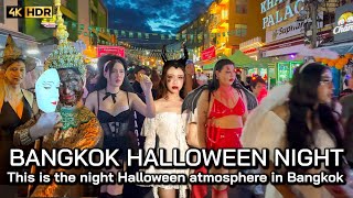 🇹🇭 4K HDR | Bangkok's KhaoSan Road Halloween 2023 | Halloween Night Walk