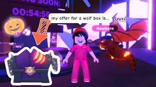 my offer for WOLF BOX for Halloween Adopt Me🐏😋