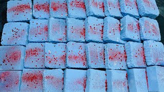 Blue Crispy powdery // Dyed chalk ASMR Reform // Dusty chalk crush #asmr #gymchalk