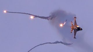 4K | F-16 Solo Demo + BONUS Chinook Take-Off