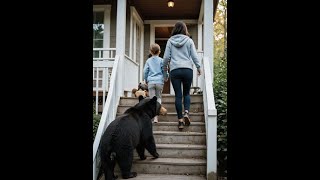 Black Bear Follows Mother To Front Porch And Kills Baby