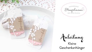 Anleitung kleine Geschenkanhänger | Anhänger nach Maß | Romantische Ranunkeln | DIY Bastelidee