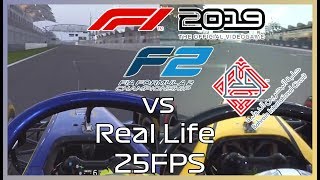 F1 2019 (Formula 2 Cars) vs Real Life @ Bahrain (25fps Fix)