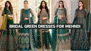 Beautiful Mehndi Dresses For Bride | The Ultimate Green Dress Designs For Brides #mehndidress