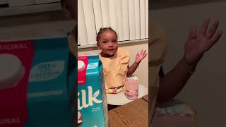 ZAIRA TRIES COCONUT 🥥 MILK #shorts #toddlers