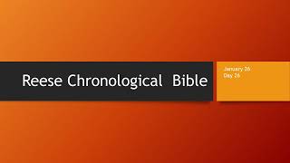 Day 26 or January 26th - Dramatized Chronological Daily Bible Reading