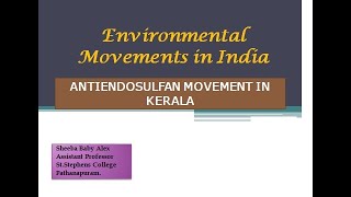 Antiendosulfan movement in kerala