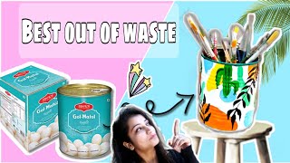 DIY Best out of waste Multipurpose Box/Reuse of sweet tin box/Pen holder/ Waste Material