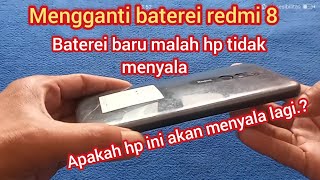 cara mengganti baterai Redmi 8