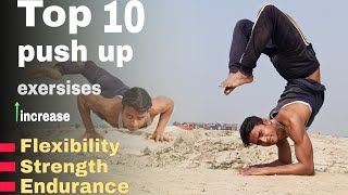 10 Best Push Up Exersises [Increase Flexibility/Strength/Endurance🔥] । Shivaz fitzone