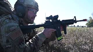 Air Force Security forces conduct training.